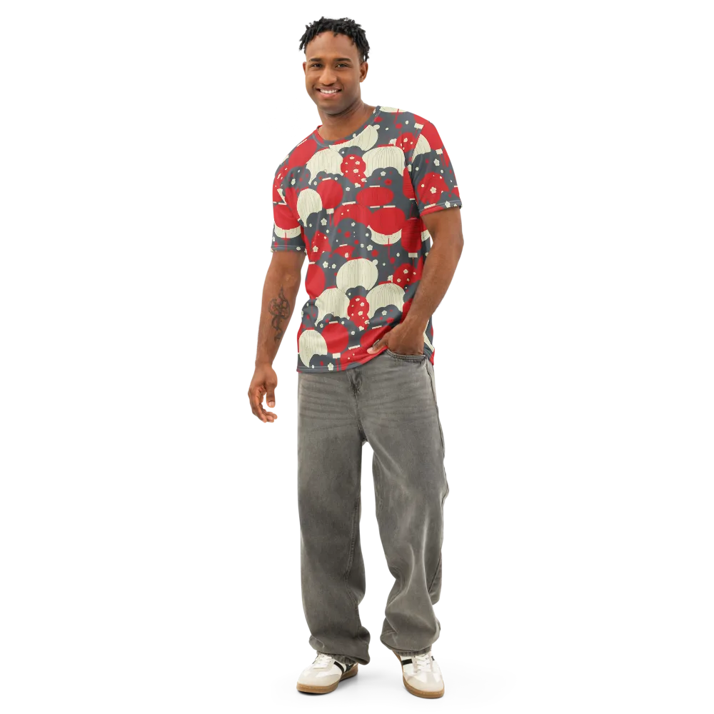 Crimson Festival on Men's Cotton Crew Neck T-Shirt — Front