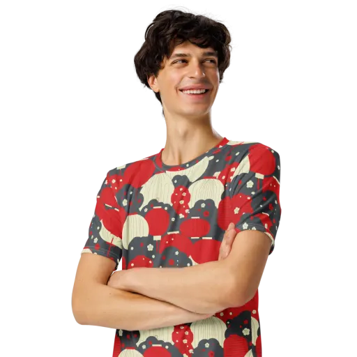 Crimson Festival on a Men's Crew Neck T-Shirt