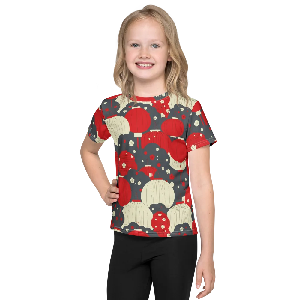 Crimson Festival on Kids Crew Neck T-Shirt — Front