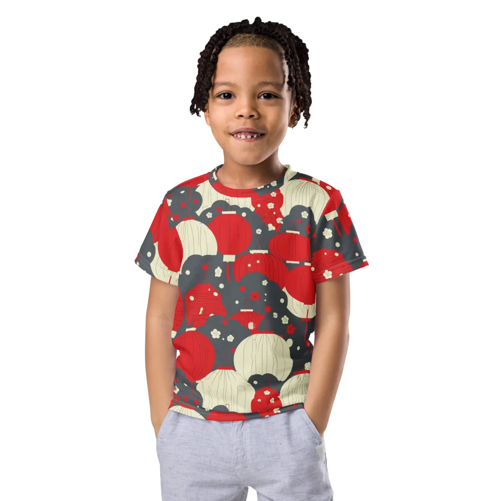Crimson Festival on Kids Crew Neck T-Shirt — Front