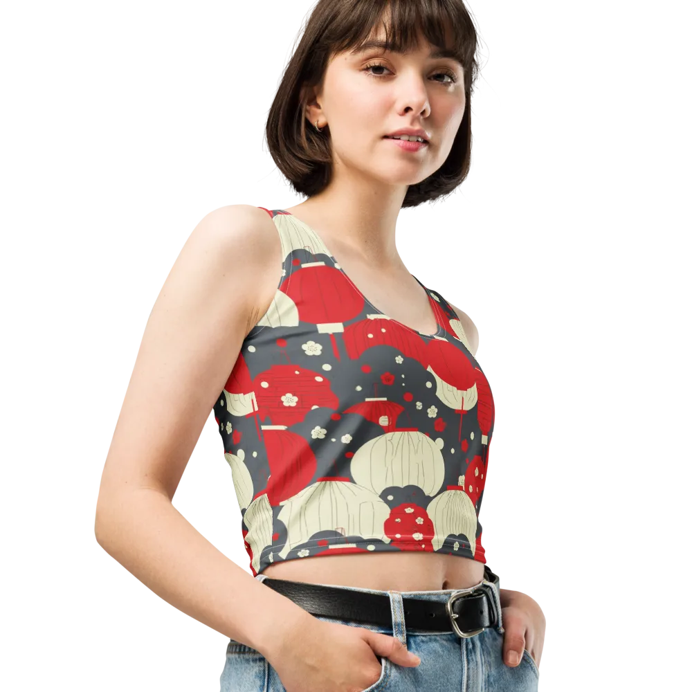 Crimson Festival on Crop Top — Right Front