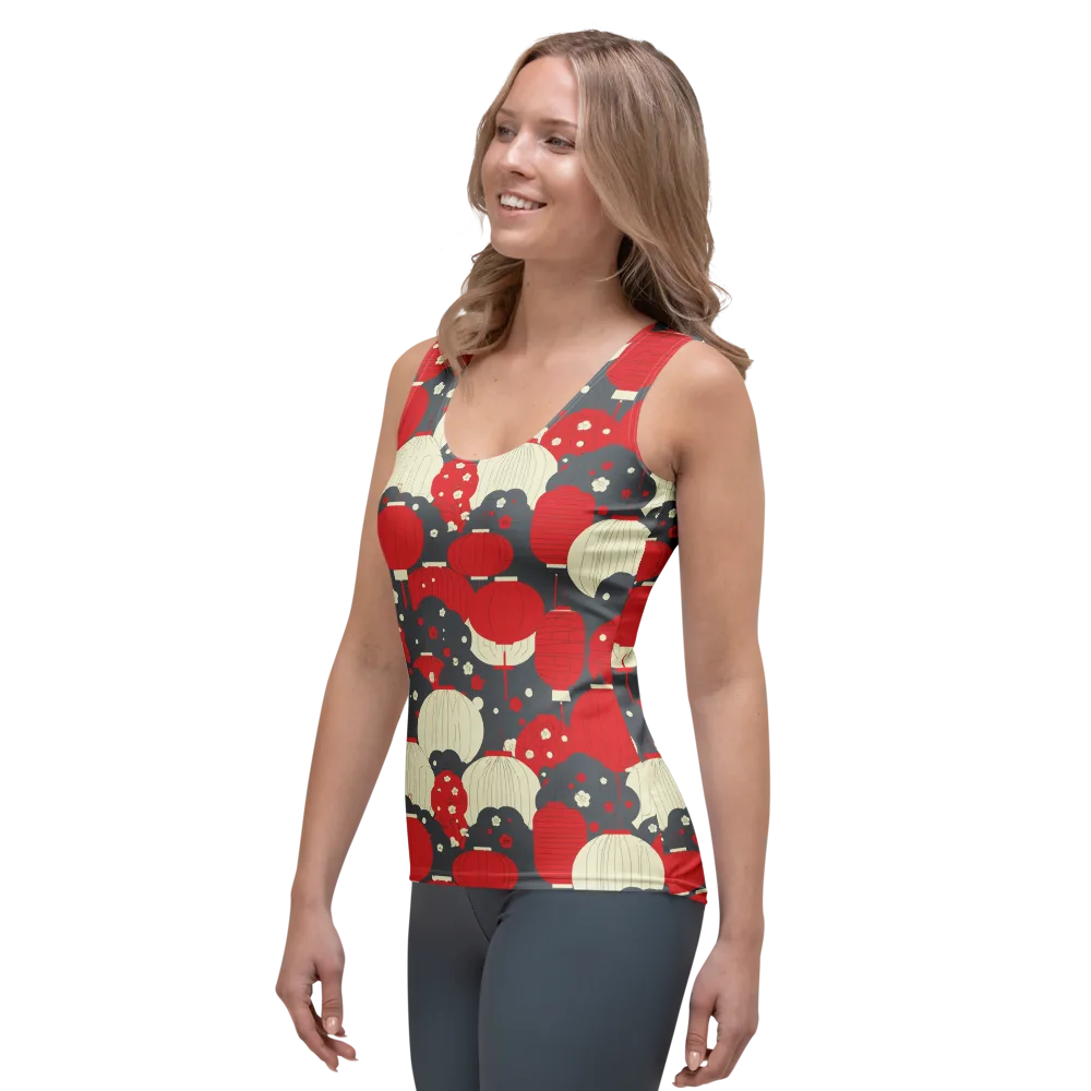 Crimson Festival on Women's Tank Top — Left Front