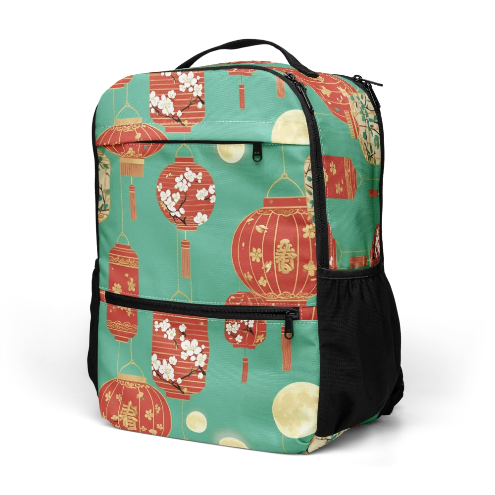 Jade Lantern Night on Utility Backpack — Left Front