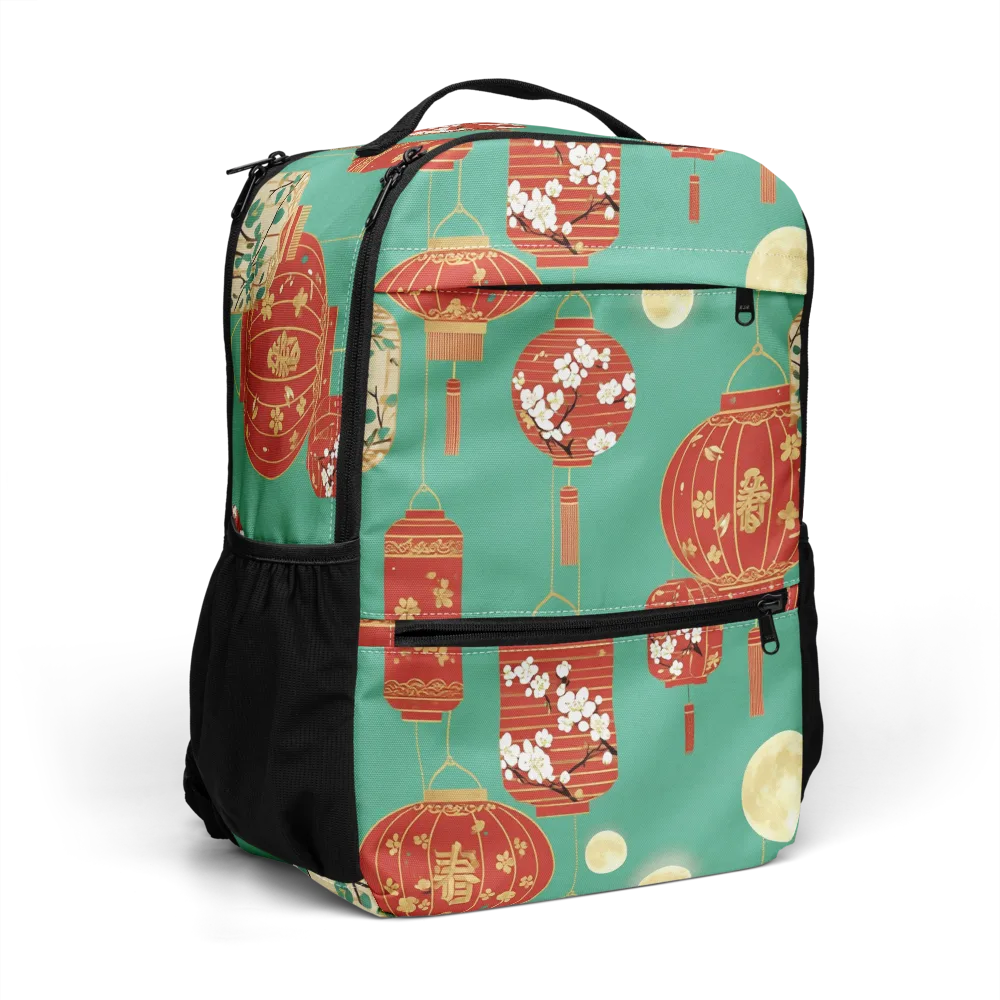 Jade Lantern Night on Utility Backpack — Right Front