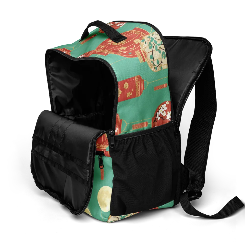 Jade Lantern Night on Utility Backpack — Product details 2