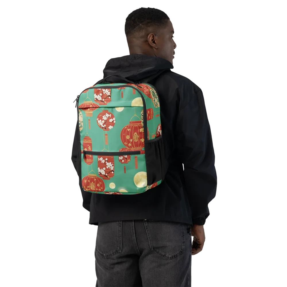 Jade Lantern Night on Utility Backpack — Back
