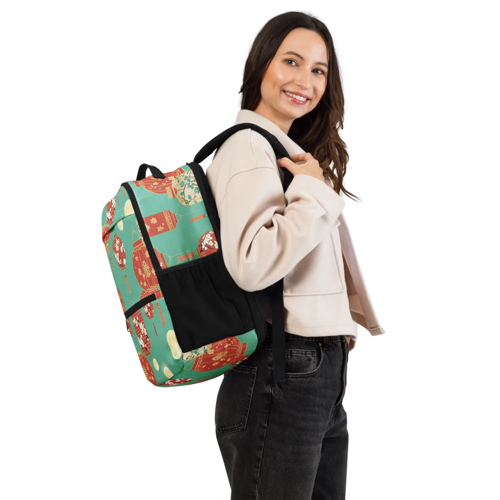 Jade Lantern Night on Utility Backpack — Right