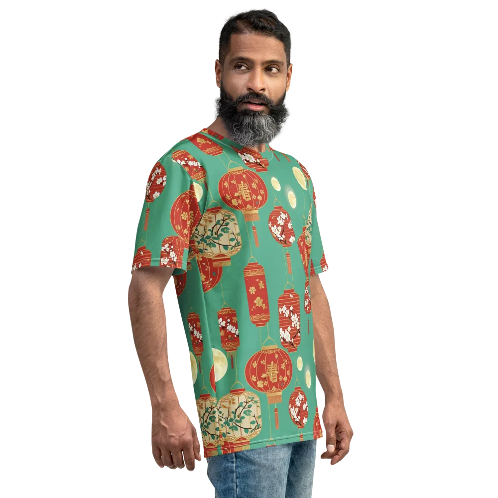 Jade Lantern Night on Men's Crew Neck T-Shirt — Right