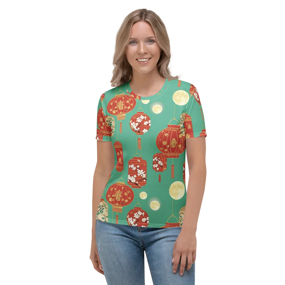 Jade Lantern Night on Women's Crew Neck T-Shirt — Front