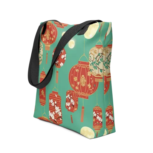 Jade Lantern Night on a Tote Bag