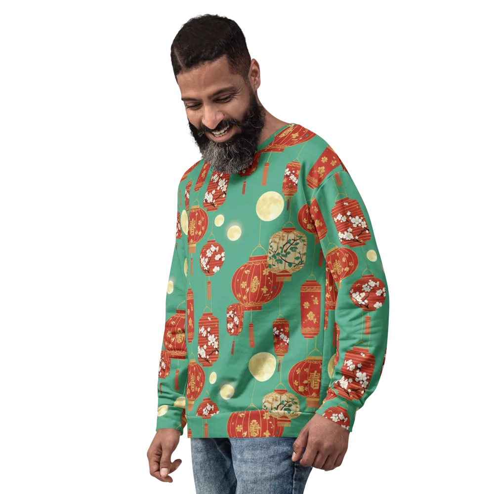 Jade Lantern Night on Sweatshirt — Left Front