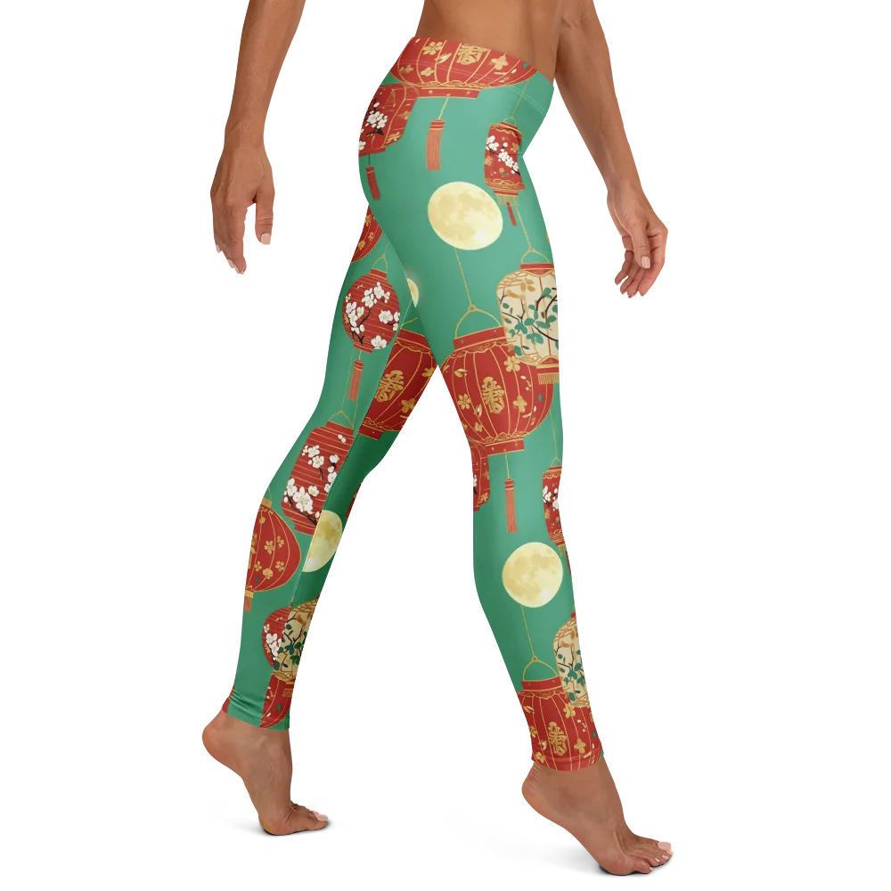 Jade Lantern Night on Leggings — Right