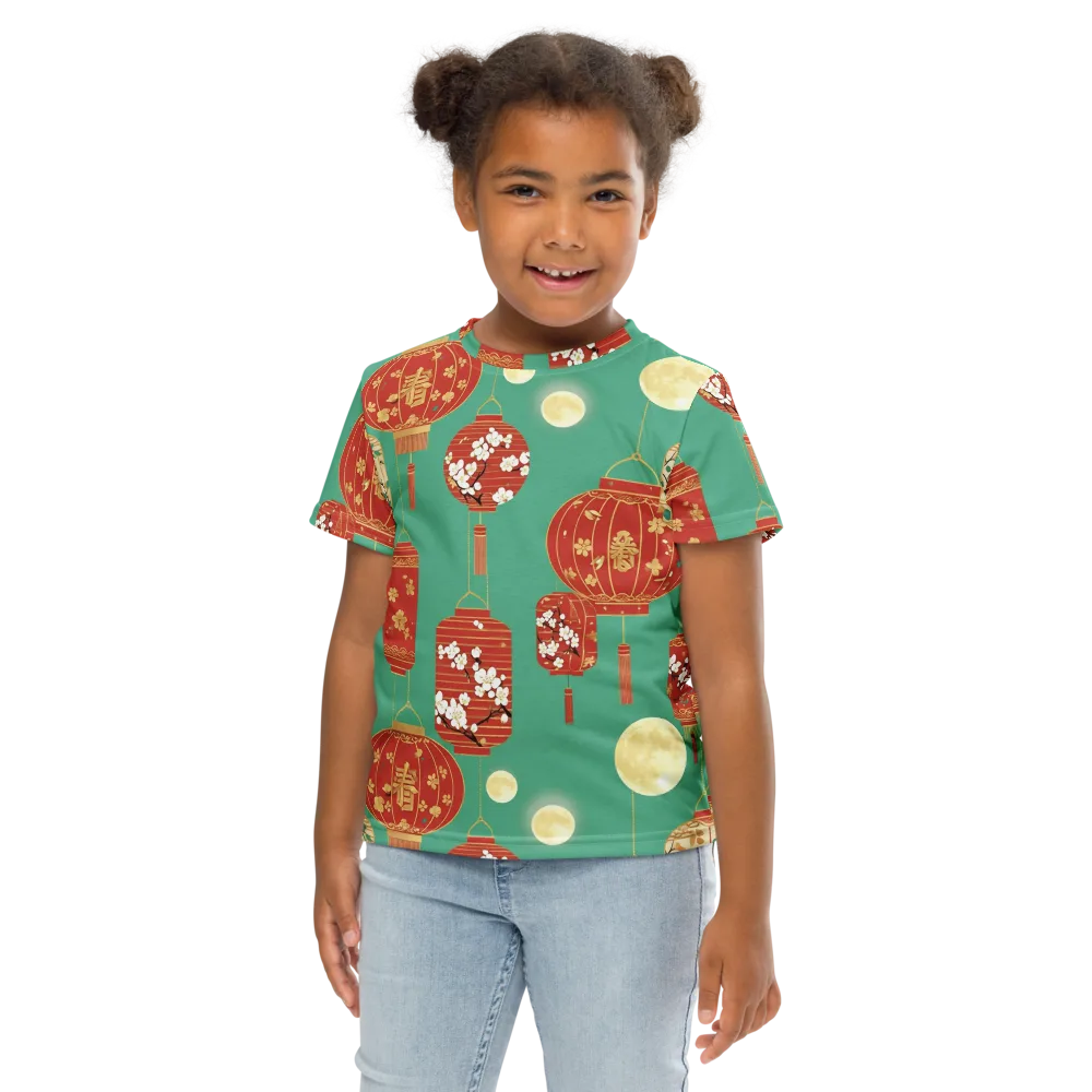 Jade Lantern Night on Kids Crew Neck T-Shirt — Front