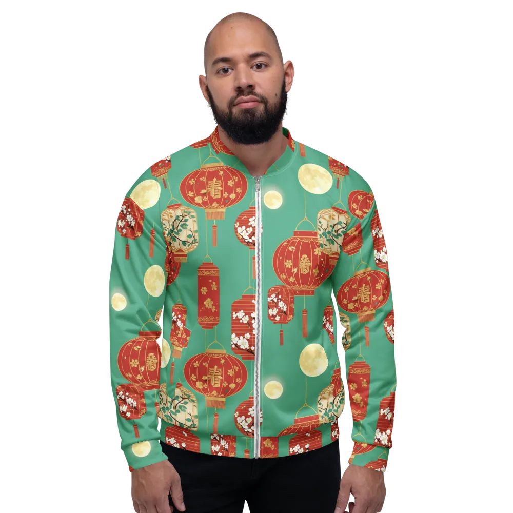 Jade Lantern Night on Bomber Jacket — Front