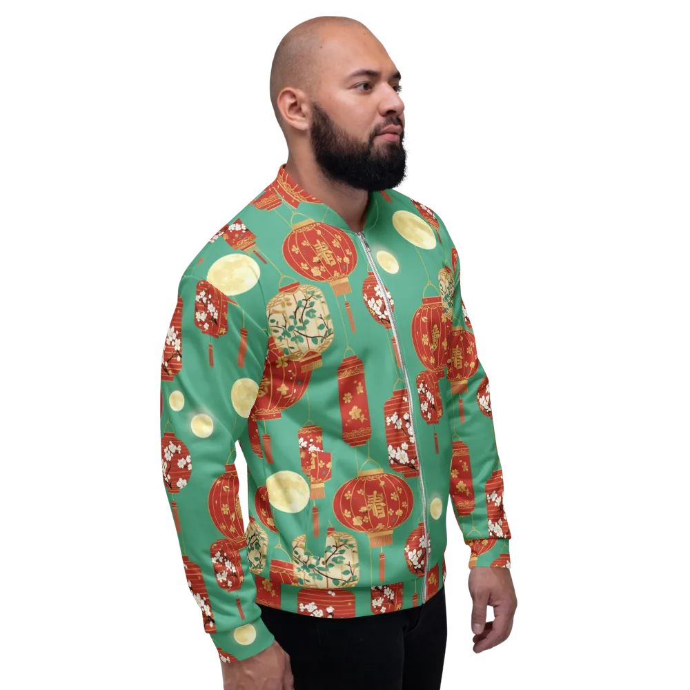 Jade Lantern Night on Bomber Jacket — Right