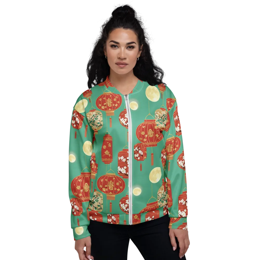 Jade Lantern Night on Bomber Jacket — Front