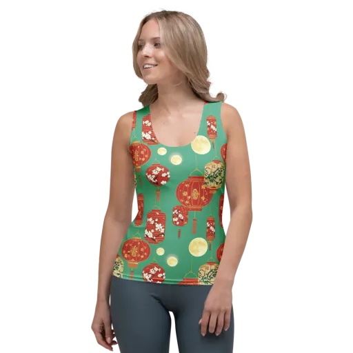 Jade Lantern Night on a Women's Tank Top