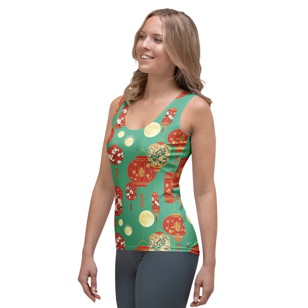 Jade Lantern Night on Women's Tank Top — Left Front