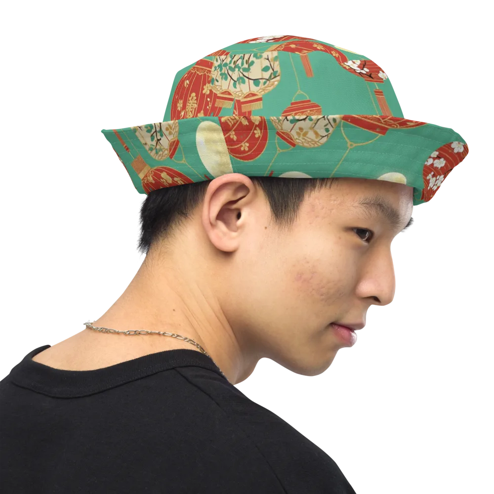 Jade Lantern Night on Reversible Bucket Hat — Right Outside