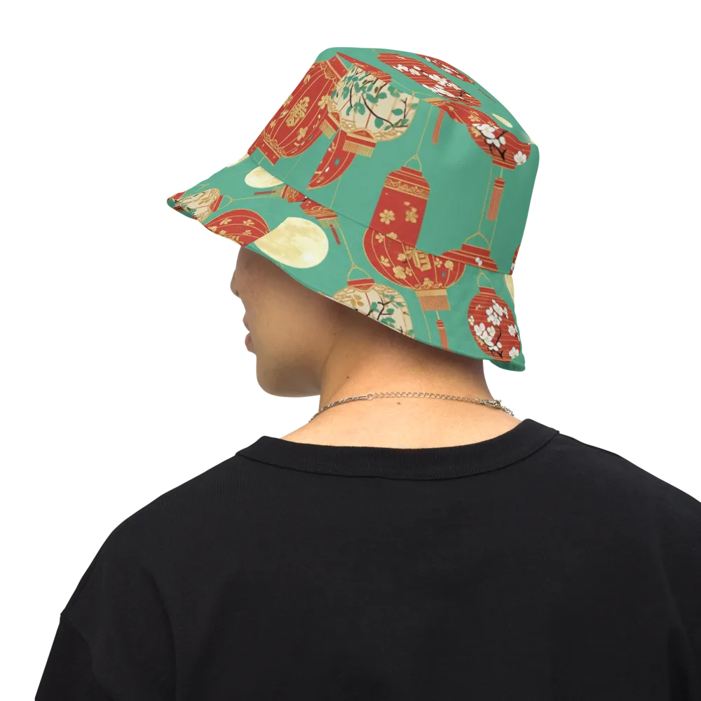 Jade Lantern Night on Reversible Bucket Hat — Back Inside