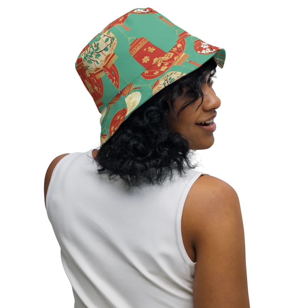 Jade Lantern Night on Reversible Bucket Hat — Right Outside