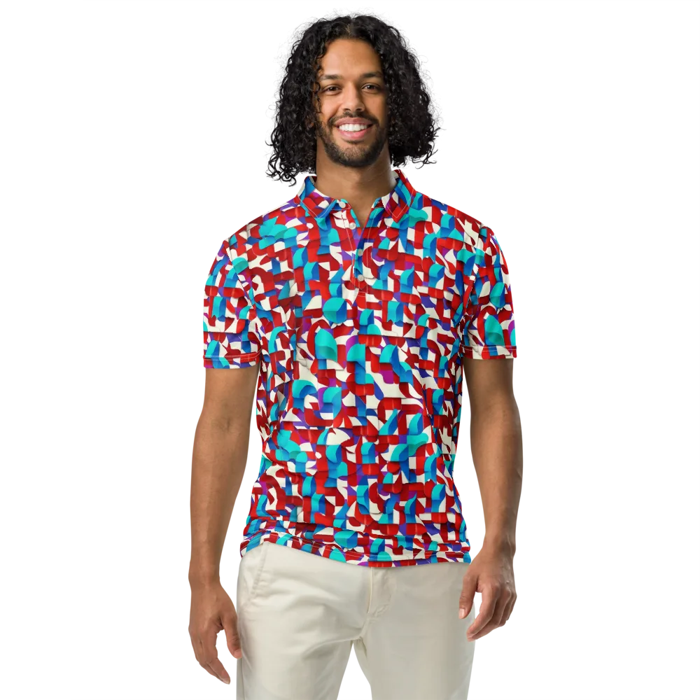 Modular Heat on Men's Slim Fit Polo Shirt — Front
