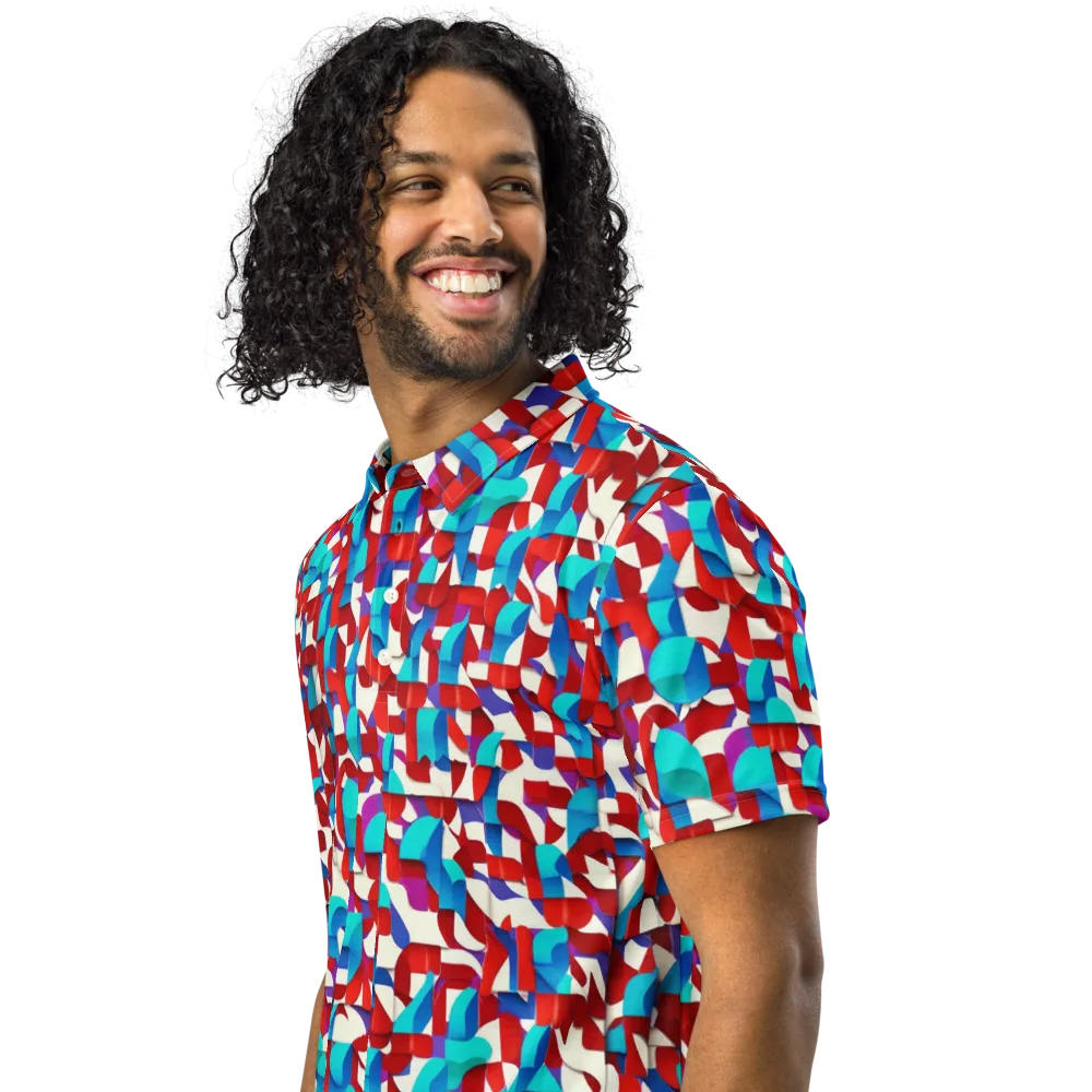 Modular Heat on Men's Slim Fit Polo Shirt — Left Front