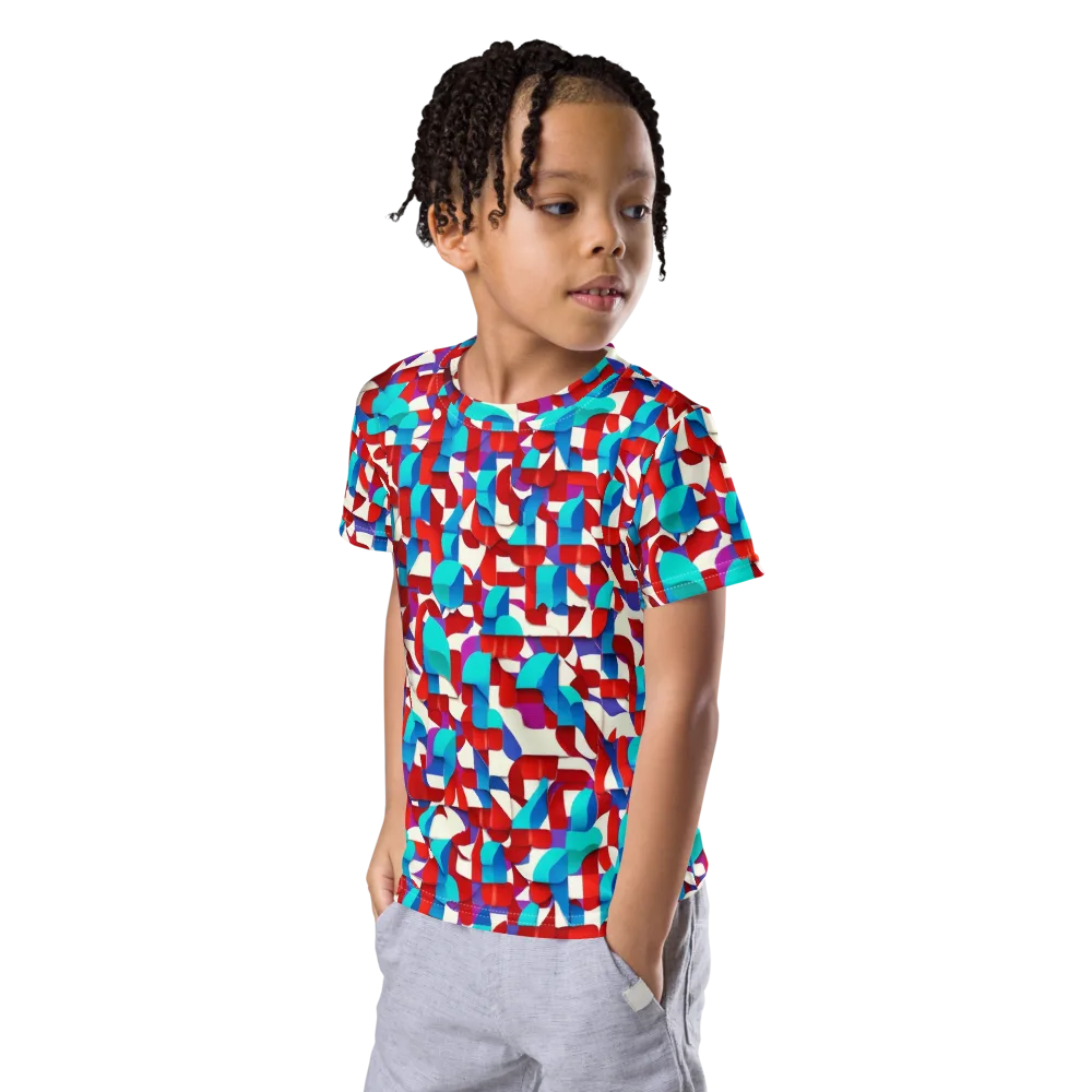 Modular Heat on Kids Crew Neck T-Shirt — Left Front