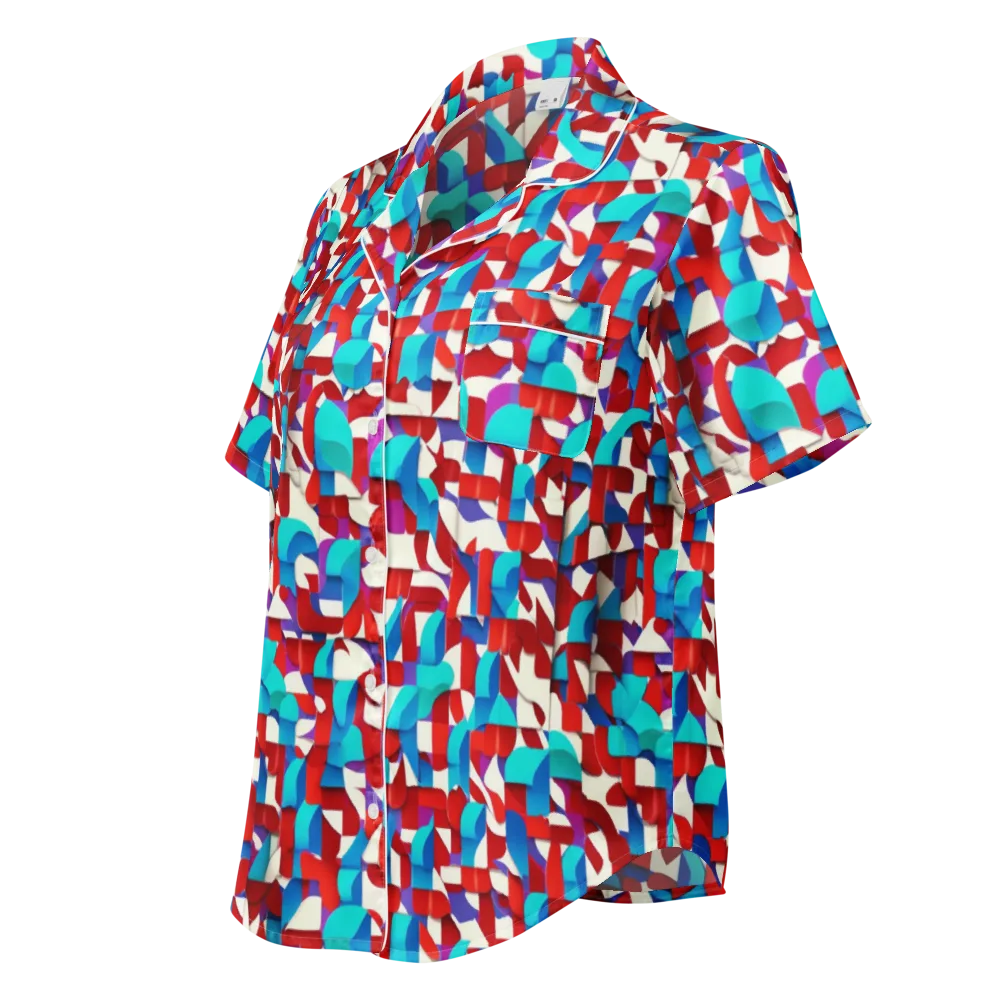 Modular Heat on Women's Short Sleeve Pajama Top — Left Front