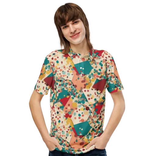 Confetti Quarry on a Men's Slim Fit Polo Shirt