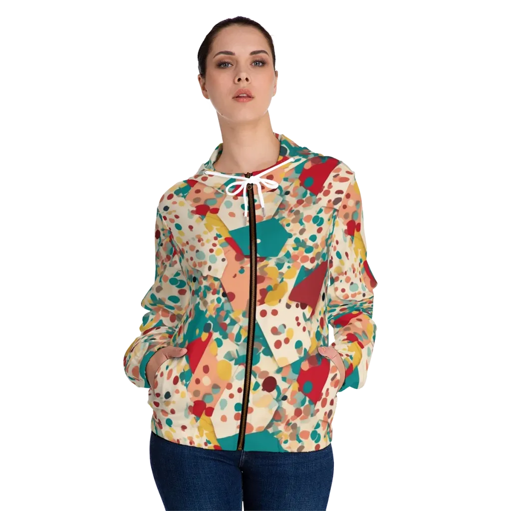 Confetti Quarry on Women's Full-Zip Hoodie — Front On Person