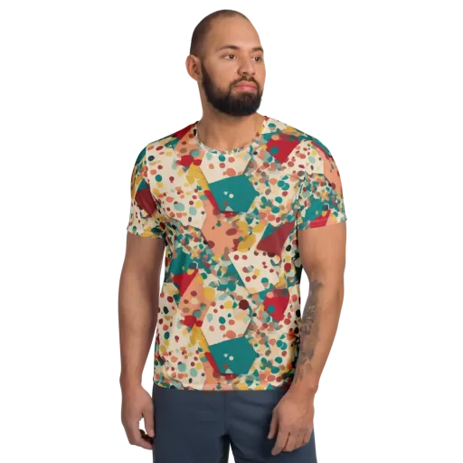 Confetti Quarry on a Men's Athletic T-Shirt