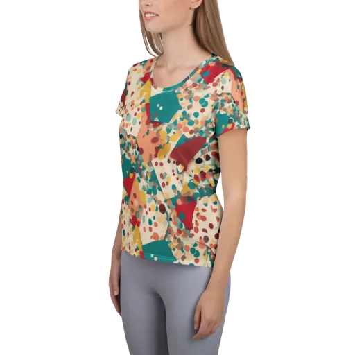 Confetti Quarry on a Women's Athletic T-Shirt