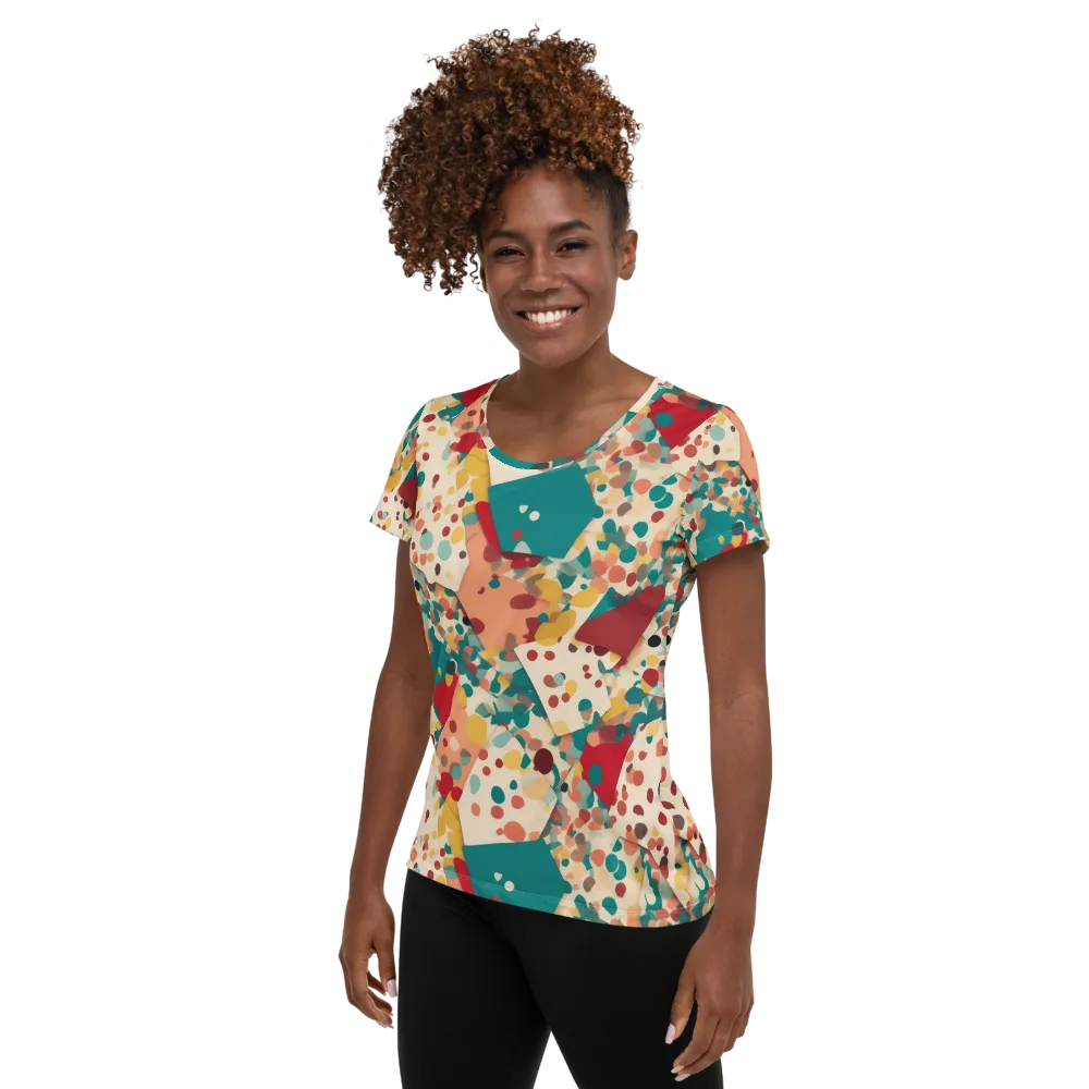 Confetti Quarry on Women's Athletic T-Shirt — Left