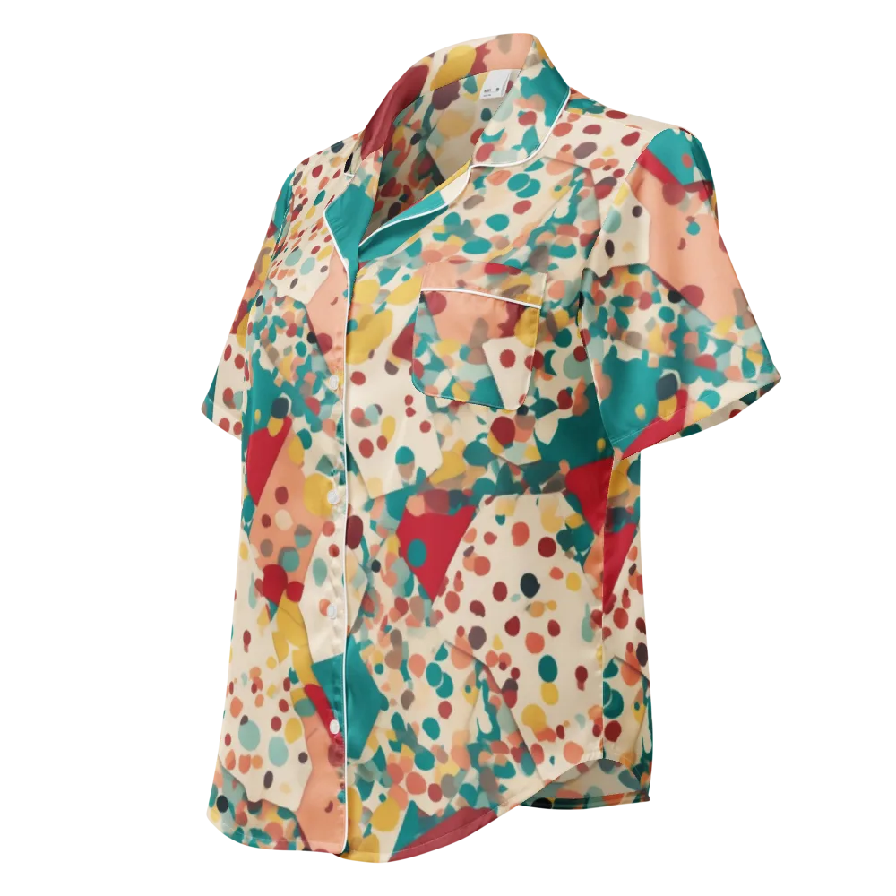 Confetti Quarry on Women's Short Sleeve Pajama Top — Left Front