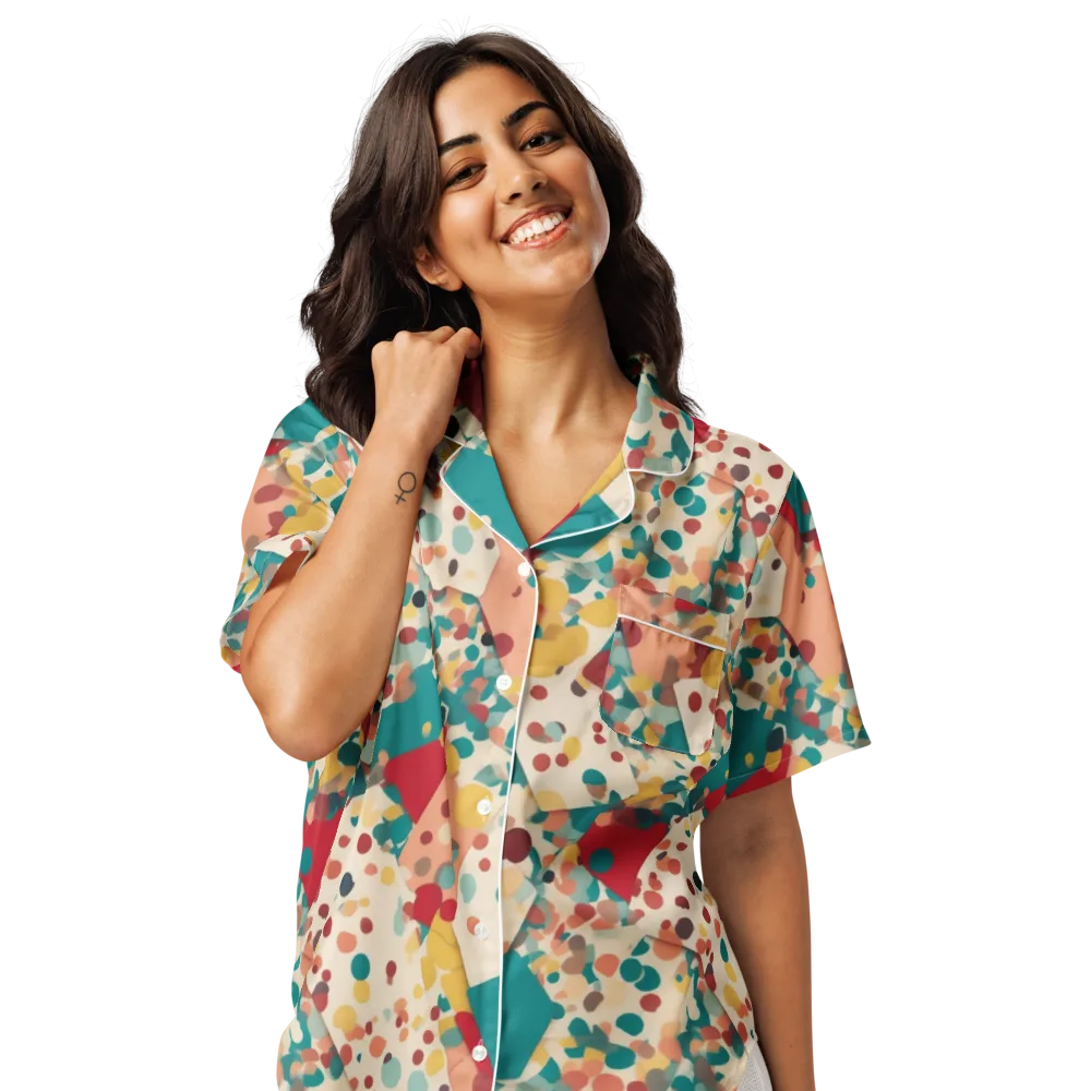 Confetti Quarry on Women's Short Sleeve Pajama Top — Front
