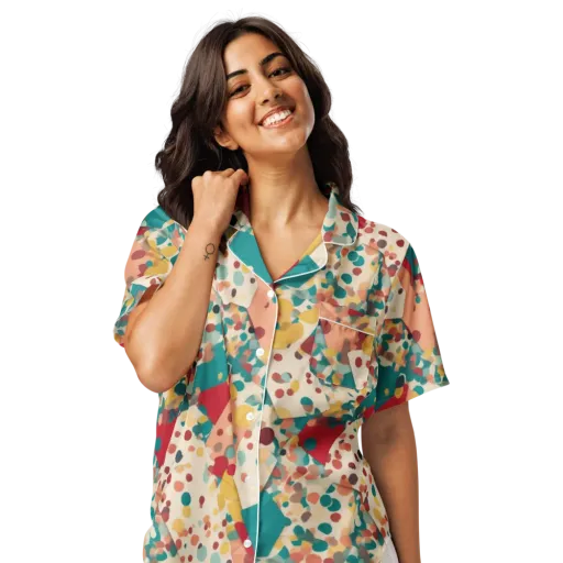Confetti Quarry on a Women's Short Sleeve Pajama Top
