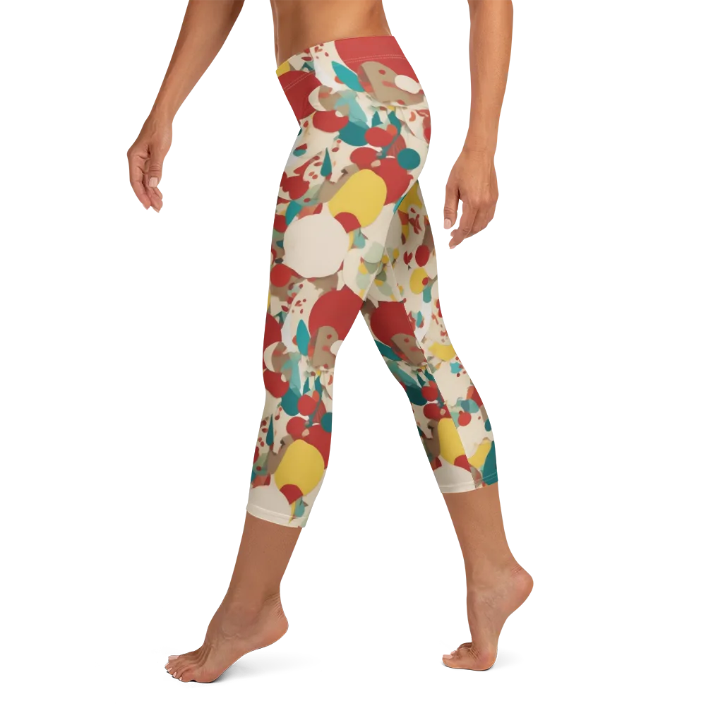 Carnival Orchard on Capri Leggings — Left