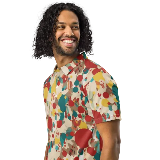 Carnival Orchard on a Men's Slim Fit Polo Shirt