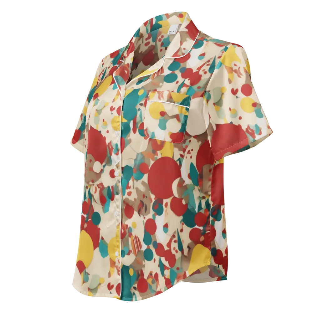 Carnival Orchard on Women's Short Sleeve Pajama Top — Left Front