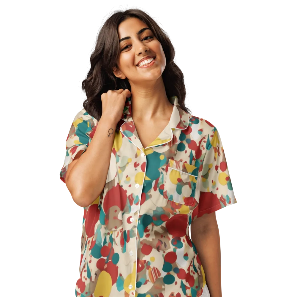 Carnival Orchard on Women's Short Sleeve Pajama Top — Front