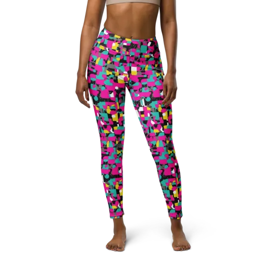Pink Circuitry on a Yoga Leggings