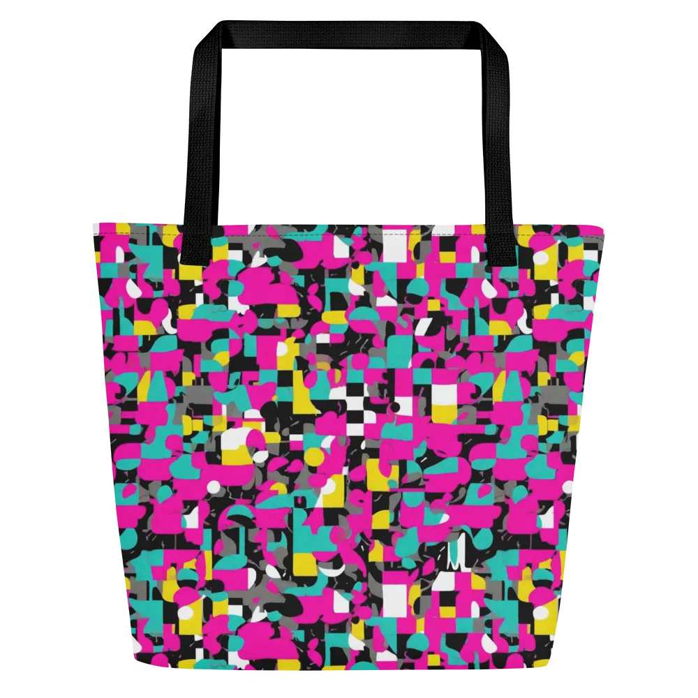 Pink Circuitry on Large Tote Bag W/ Pocket — Front