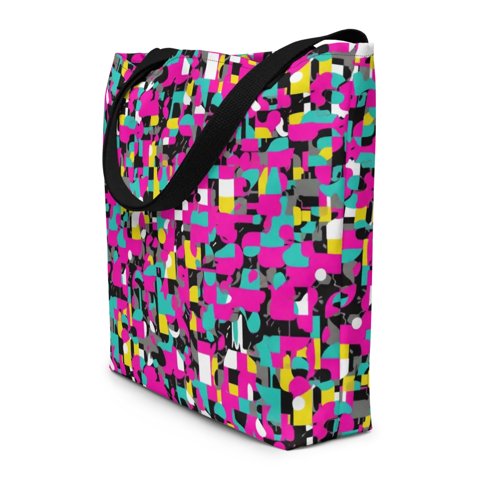 Pink Circuitry on Large Tote Bag W/ Pocket — Front