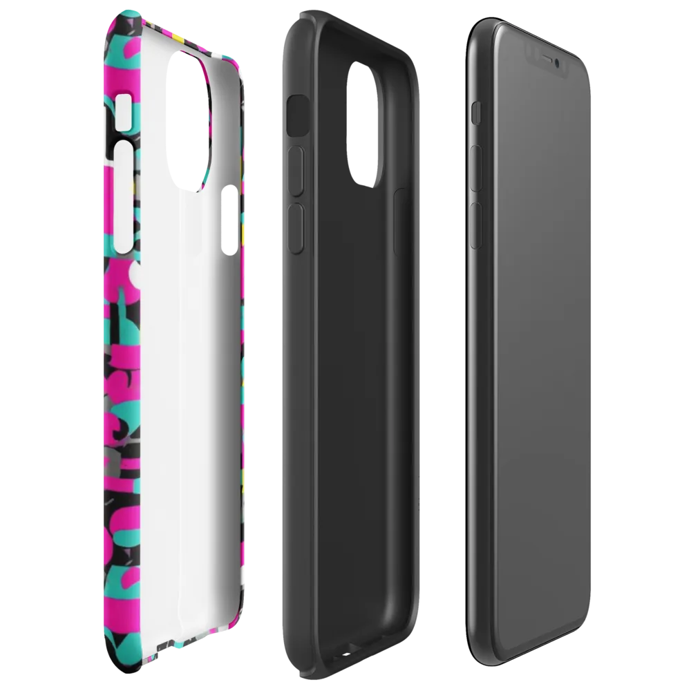 Pink Circuitry on Tough Case for iPhone® — Right
