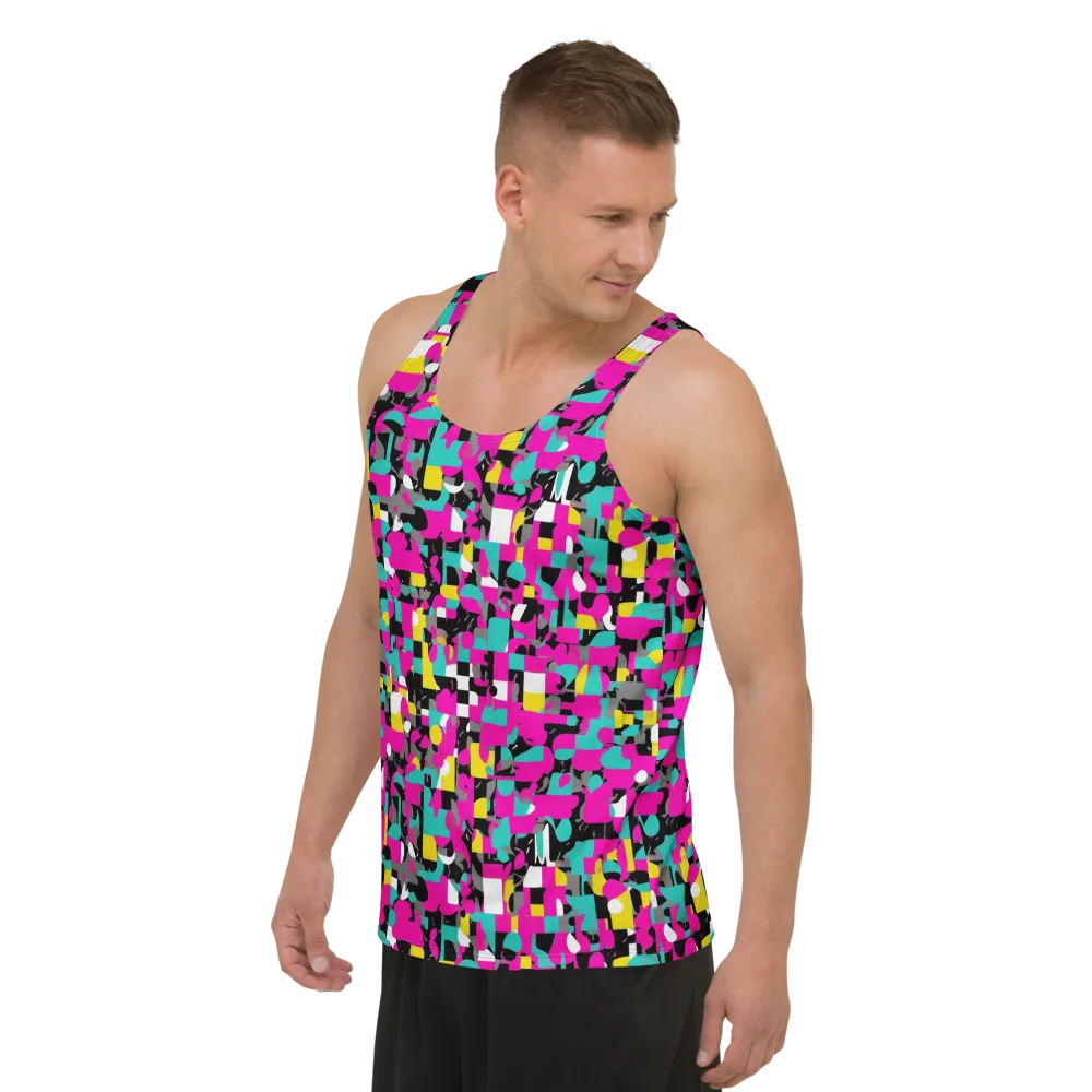 Pink Circuitry on Men's Tank Top — Left Front