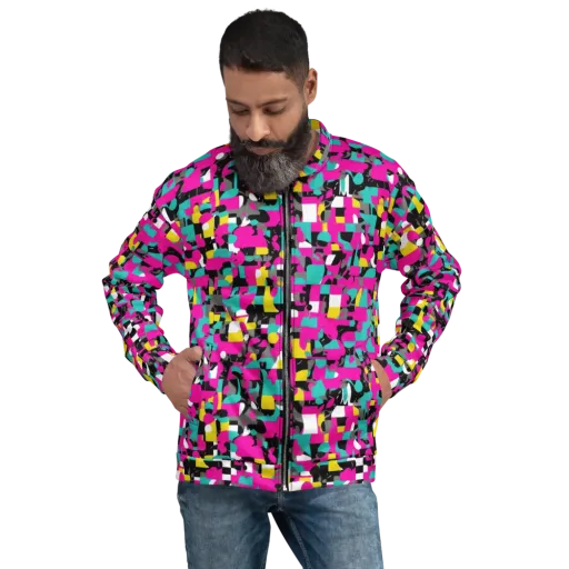 Pink Circuitry on a Bomber Jacket