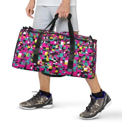 Pink Circuitry on a Duffle Bag