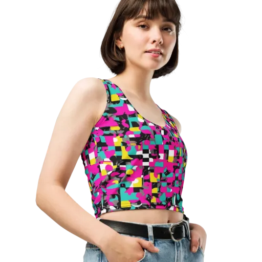 Pink Circuitry on a Crop Top