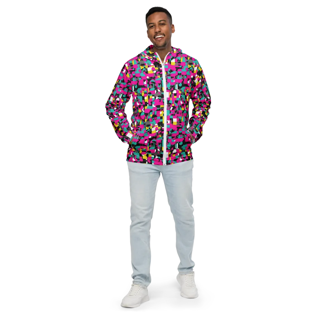 Pink Circuitry on Men's Windbreaker — Front